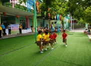 Tổ mẫu giáo Lớn tổ chức họi thi “Cầu thủ tí hon” năm học 2022-2023