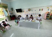 Các bé lớp Nhỡ 3 được khám sức khoẻ lần 2 năm học 2022-2023
